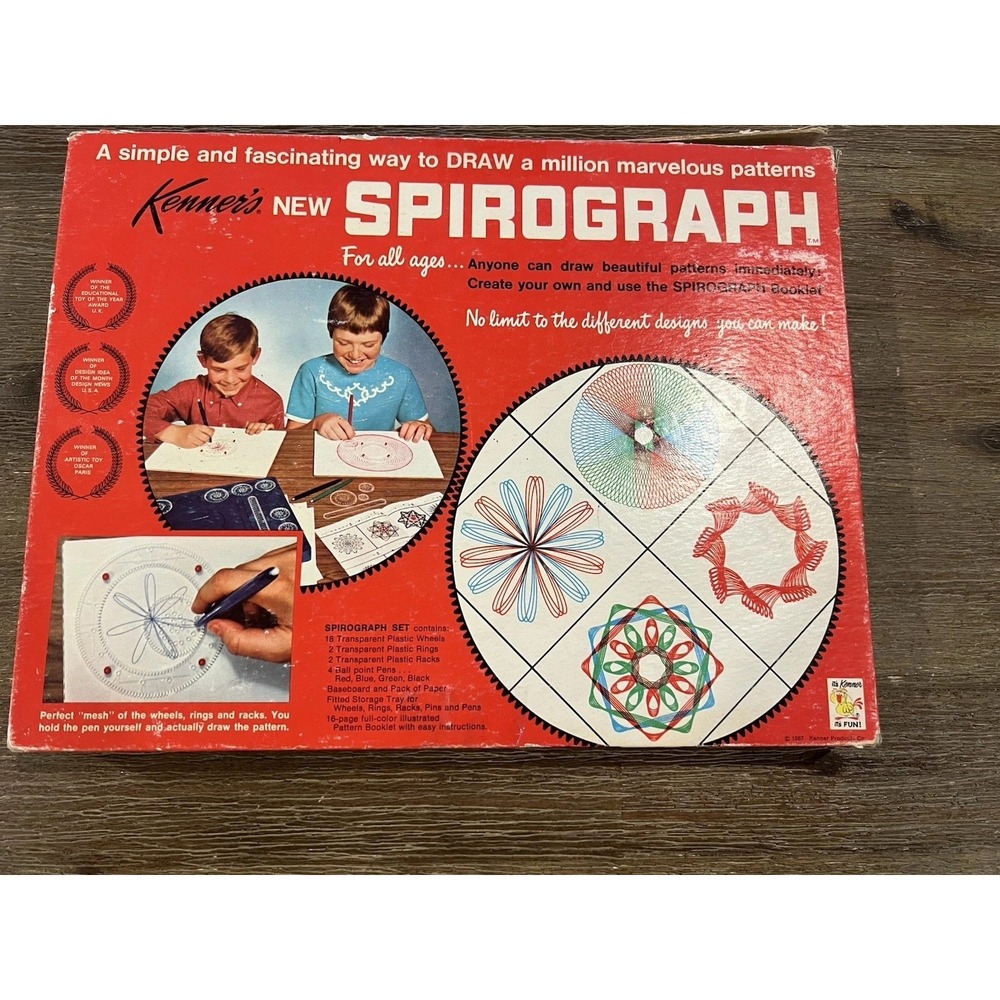Vintage 1967 Spirograph Set Incomplete Vintage 1960s Kenner ToyMissing 2 Piece